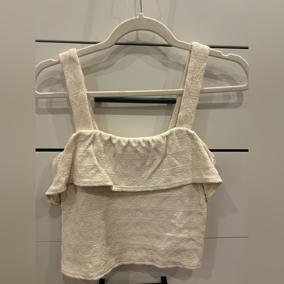 Madewell Cream Ruffled Tank Top - Picture 1 of 2